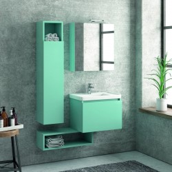 Composizione bagno sospesa 60cm - Acquista Online  Kamalu Bagno Colore  Mobile Finitura Legno Marrone - 8702