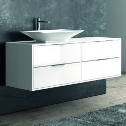 Mobile bagno 150cm doppio lavabo bicolore con 4 cassetti