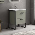 Lavabo Bagno Angolare Con Mobile.Mobile Bagno 65cm Con Lavabo E Struttura Metallica Nera Kamalubagno