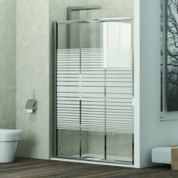 Porta doccia scorrevole per nicchia 140 cm in vetro temperato serigrafato  bianco reversibile - Teen