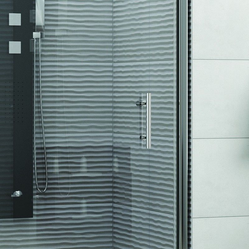 Box doccia porta battente nicchia 85cm vetro trasparente