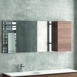 Specchiera bagno contenitore da 75 cm con 2 ante  Kamalu Colore Mobile  Finitura Legno Marrone - 8702