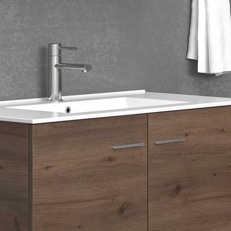 Specchio bagno 100cm con tre ante: Vendita Online  Kamalubagno Colore  Mobile Finitura Legno Marrone - 8702