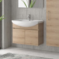 Mobile bagno 80 cm sospeso con 2 ante soft close  Kamalu Colore Mobile  Finitura Legno Marrone - 8702