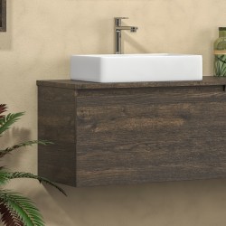 Mobile bagno sospeso 175 cm con due cassetti e vano a giorno