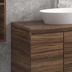 Mobile bagno 100cm sospeso con due cassetti e due ante  Kamalubagno Colore  Mobile Finitura Legno Marrone - 8702