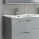 Mobile bagno da 120cm con doppio lavabo e 4 cassetti EL-120L kamalu - 3