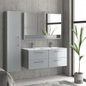 Mobile bagno da 120cm con doppio lavabo e 4 cassetti EL-120L kamalu - 4