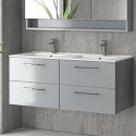 Mobile bagno da 120cm con doppio lavabo e 4 cassetti EL-120L kamalu - 1