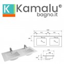 Mobile bagno da 120cm con doppio lavabo e 4 cassetti EL-120L kamalu - 6