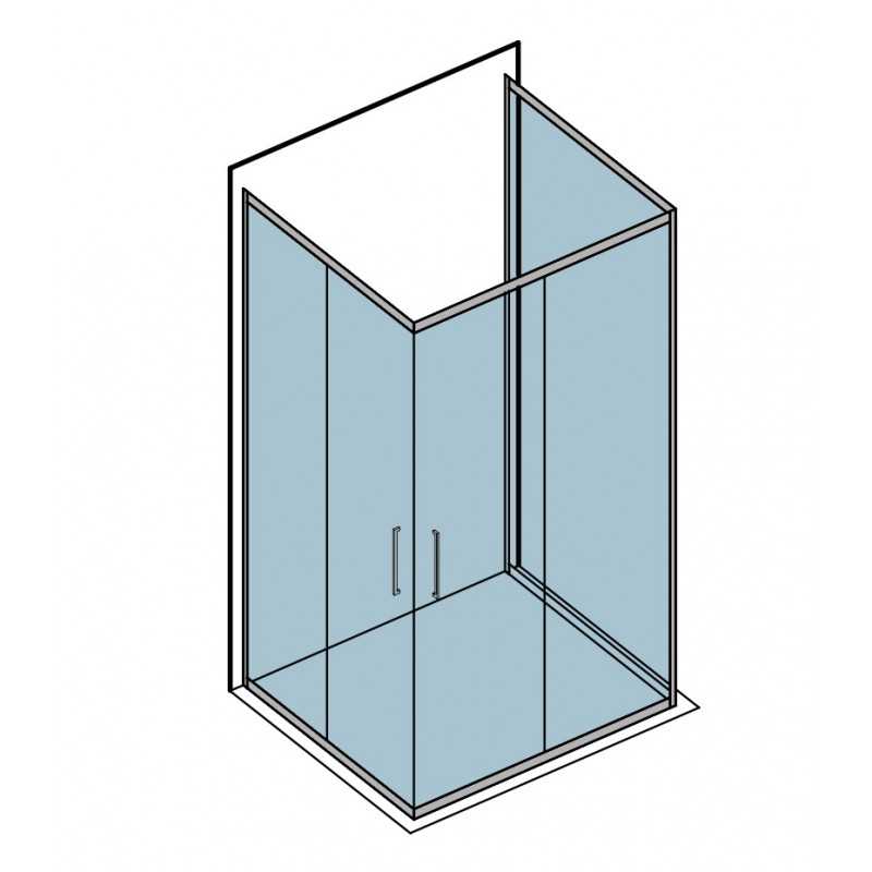 Box doccia tre lati 80x90x80 vetro opaco apertura angolare