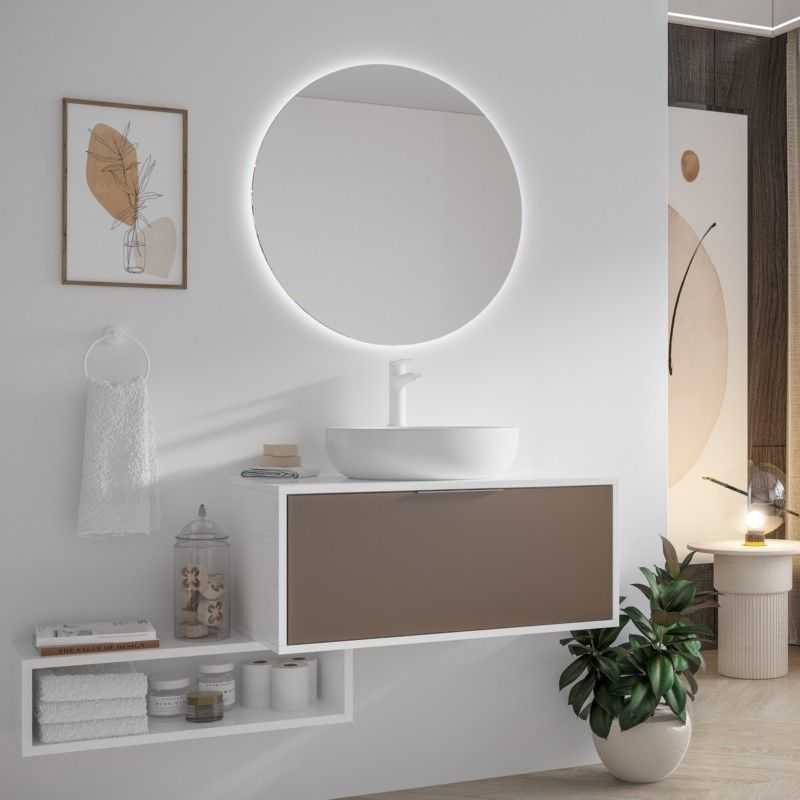 Mobile bagno sospeso 80cm bicolore