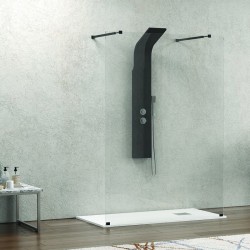 Barra universale per Walk-In porta sapone e asciugamani 120 cm nero  riducibile