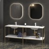 Mobile bagno metallico a terra 175 cm con doppio lavabo NET-175L kamalu - 3