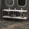 Mobile bagno metallico a terra 175 cm con doppio lavabo NET-175L kamalu - 1