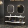 Mobile bagno metallico a terra 175 cm con doppio lavabo NET-175L kamalu - 4