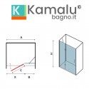 Porta doccia battente 80cm con laterale fisso KT4000 kamalu - 3