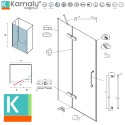 Porta doccia battente 80cm con laterale fisso KT4000 kamalu - 3