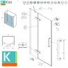 Porta doccia 175 cm battente e 2 fissi oro spazzolato | KT6000G kamalu - 3