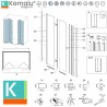 Porta doccia a doppio soffietto 120-123 cm | KAM-KS700DC kamalu - 3